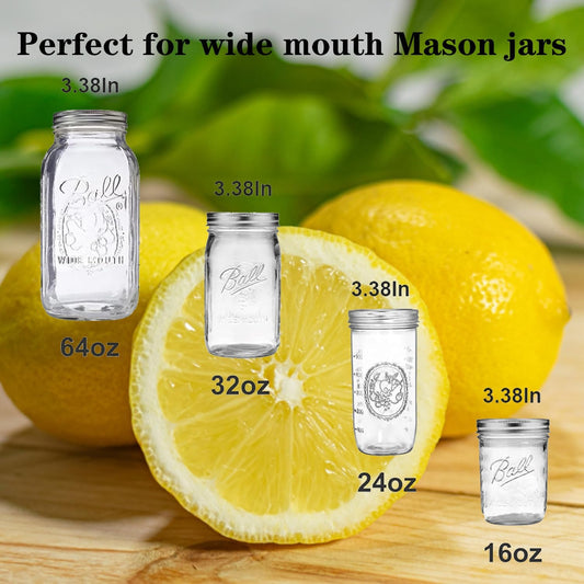 Mason Jar Juicer Lid for Lemon Citrus Reamer, 1 Pieces | Stainless Steel, Squeezer Manual, Easy to Clean & Use, for Wide Mouth Mason Jar
