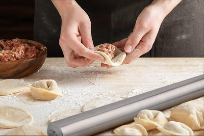 17-Inch Marble Rolling Pin With Stand - Polished Marble Rolling Pins For Baking With Long Beechwood Handle - Non-stick Roller Pin For Baking Pastries, Bread & Pizza