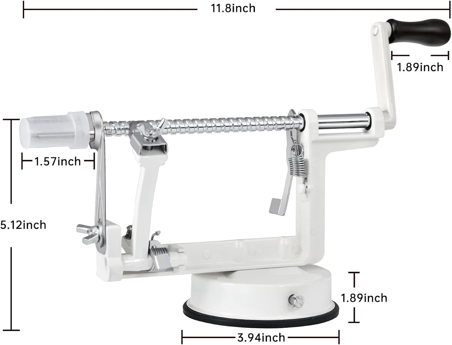 Apple Peeler Corer, Long lasting Chrome Cast Magnesium Alloy Apple Peeler Slicer Corer with Stainless Steel Blades and Powerful Suction Base for Apples and Potatoes(Red)