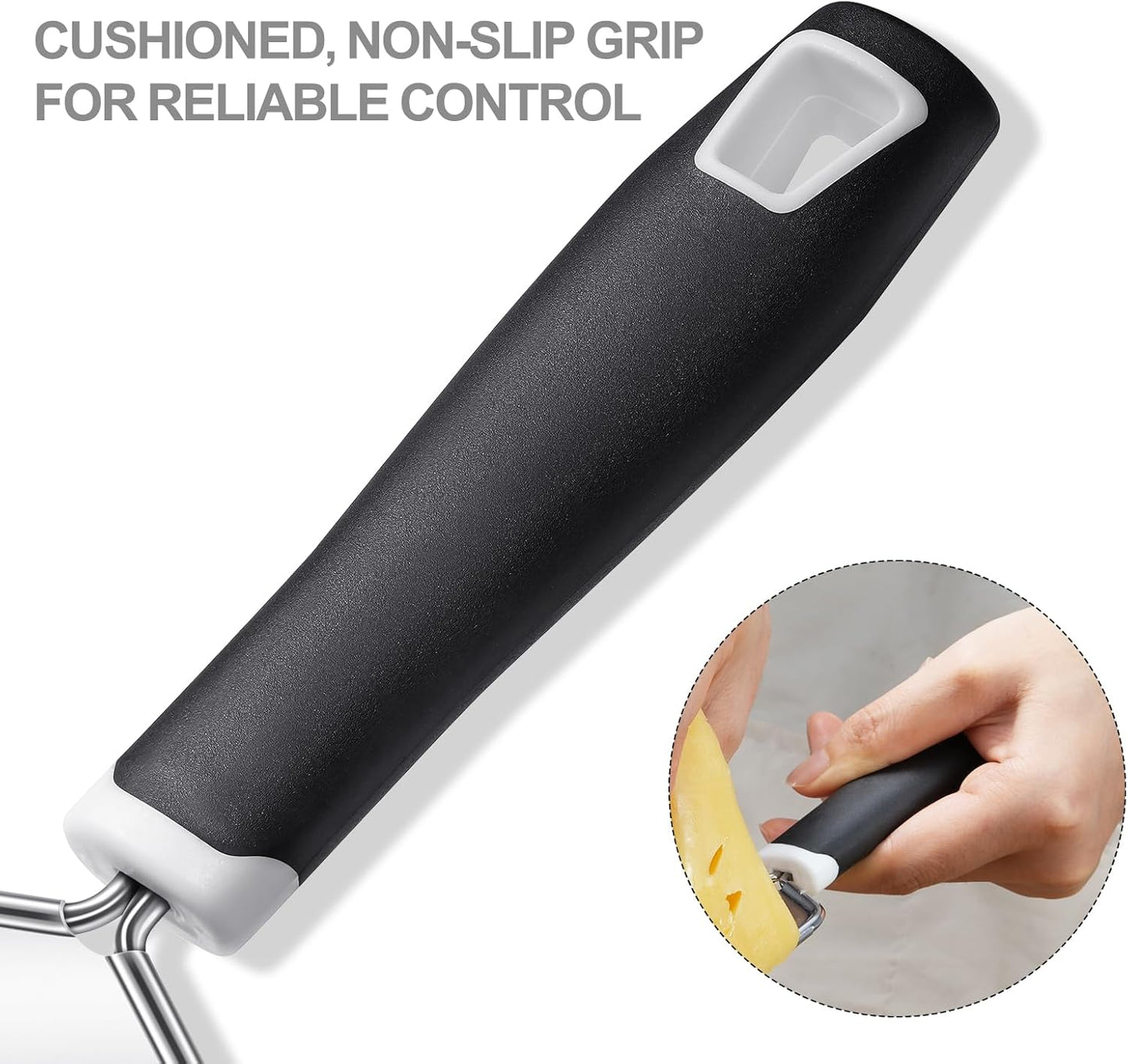 Cheese Grater, 3 Packs Stainless Steel Lemon Zester Grater with Silicone Handle for Cheese, Chocolate, Spices, and More