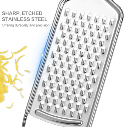 Cheese Grater, 3 Packs Stainless Steel Lemon Zester Grater with Silicone Handle for Cheese, Chocolate, Spices, and More
