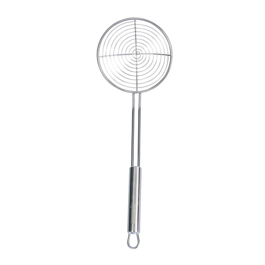 Stainless Steel Spider Skimmer - German Standard Wire Skimmer with Ergonomic Handle, Dishwasher Safe - Wire Strainer Pasta Spoon for Cooking & Frying