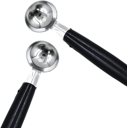 4 Pcs Double Ended Headed Fruit Icecream Ball Spoon,Stainless Steel Melon Baller,Smooth Round Melon Balls Melon Scoop for Watermelon/Ice Cream/Fruits/Sorbet/Meatball