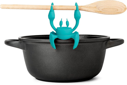 2 in 1 Silicone Spoon Rest & Steam Releaser - Large Spoon Holder for Stove Top - Unique and Useful Gift for Cooking - Heat Resistant Utensil Rest, Kitchen Gadgets, Red Gift (Red the Crab)