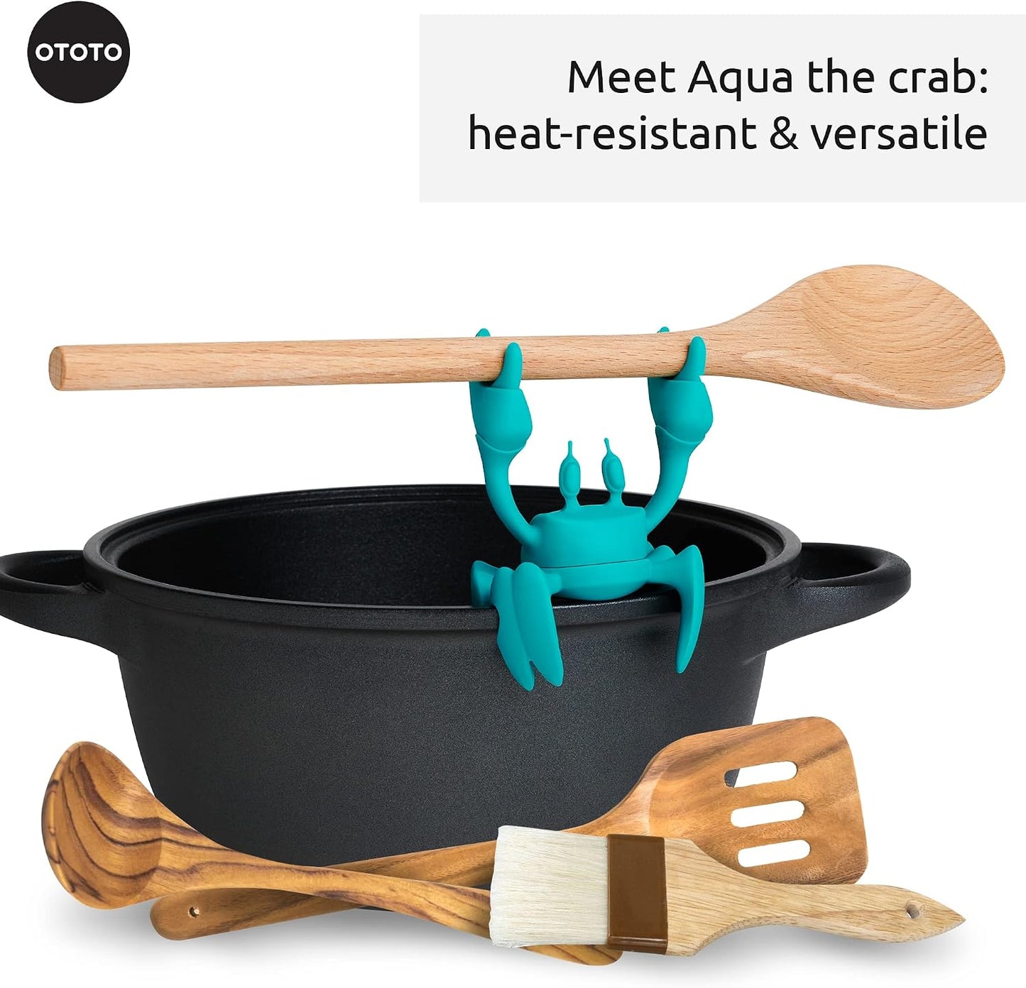 2 in 1 Silicone Spoon Rest & Steam Releaser - Large Spoon Holder for Stove Top - Unique and Useful Gift for Cooking - Heat Resistant Utensil Rest, Kitchen Gadgets, Red Gift (Red the Crab)