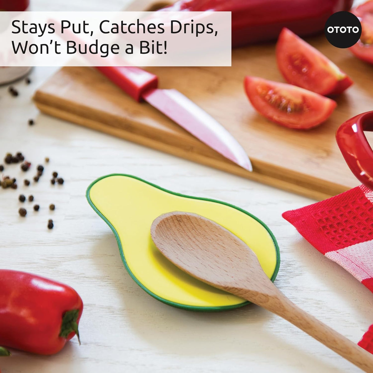 2 in 1 Silicone Spoon Rest & Steam Releaser - Large Spoon Holder for Stove Top - Unique and Useful Gift for Cooking - Heat Resistant Utensil Rest, Kitchen Gadgets, Red Gift (Red the Crab)