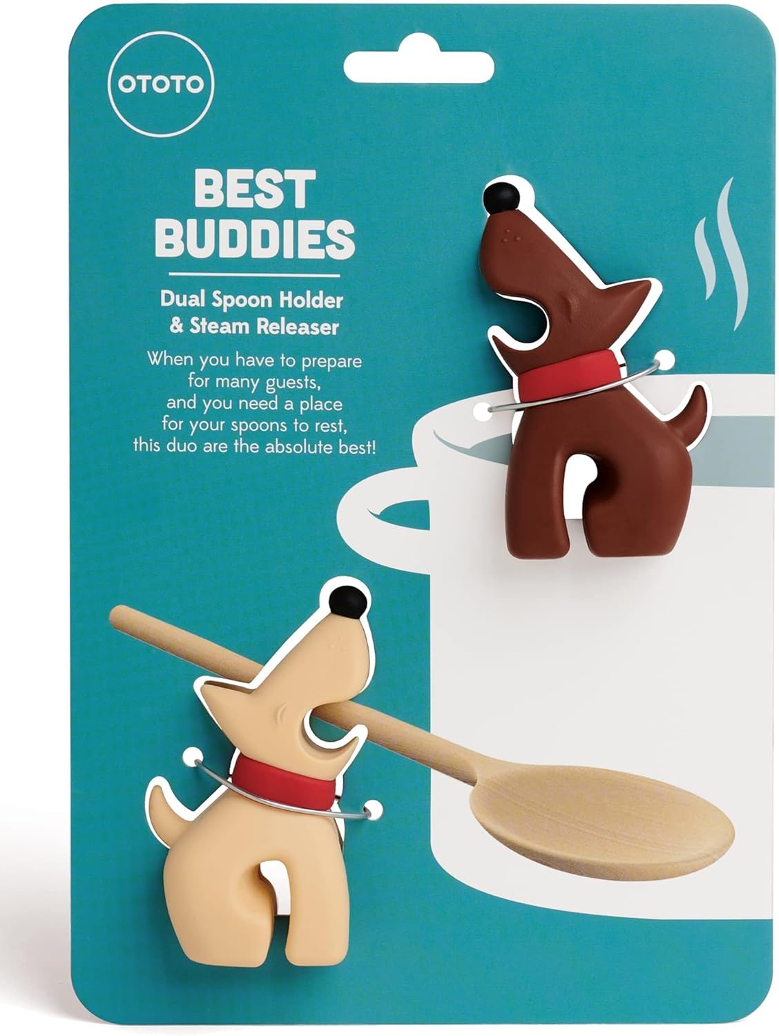 2 in 1 Silicone Spoon Rest & Steam Releaser - Large Spoon Holder for Stove Top - Unique and Useful Gift for Cooking - Heat Resistant Utensil Rest, Kitchen Gadgets, Red Gift (Red the Crab)