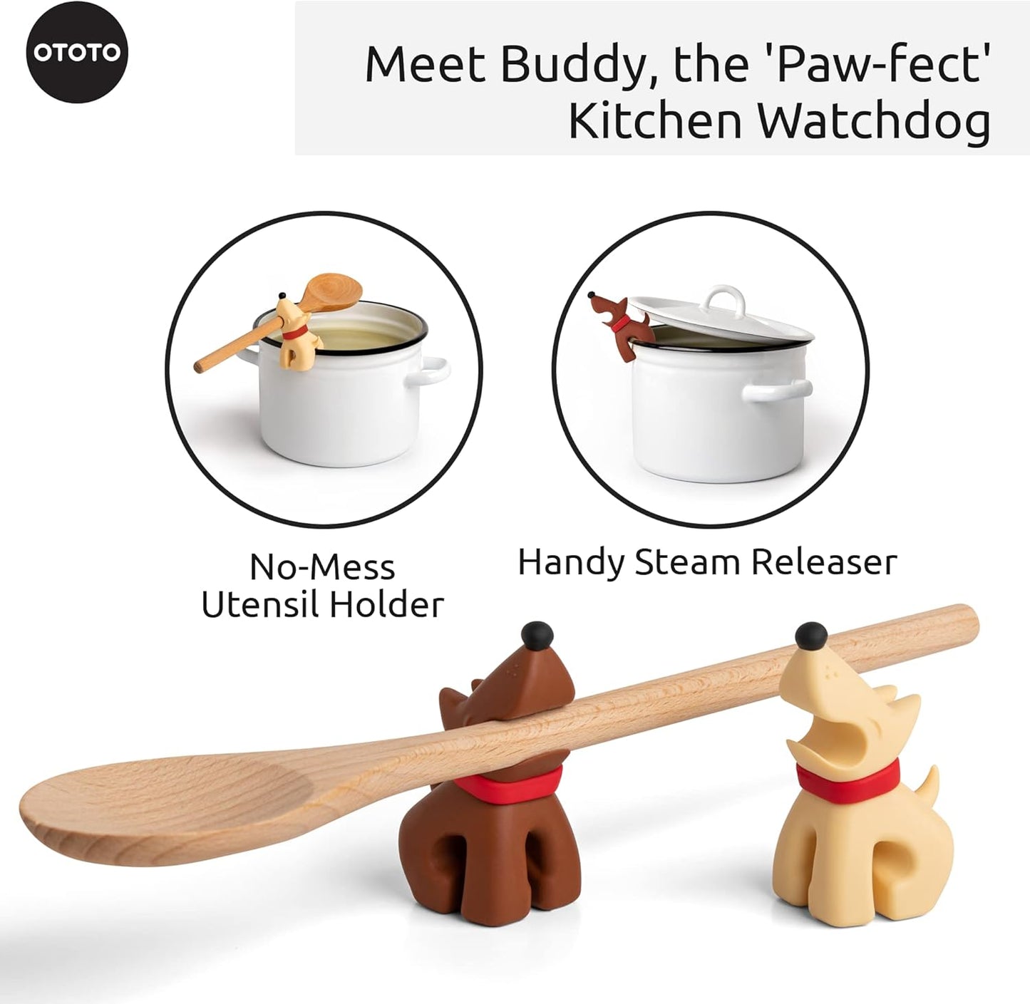 2 in 1 Silicone Spoon Rest & Steam Releaser - Large Spoon Holder for Stove Top - Unique and Useful Gift for Cooking - Heat Resistant Utensil Rest, Kitchen Gadgets, Red Gift (Red the Crab)