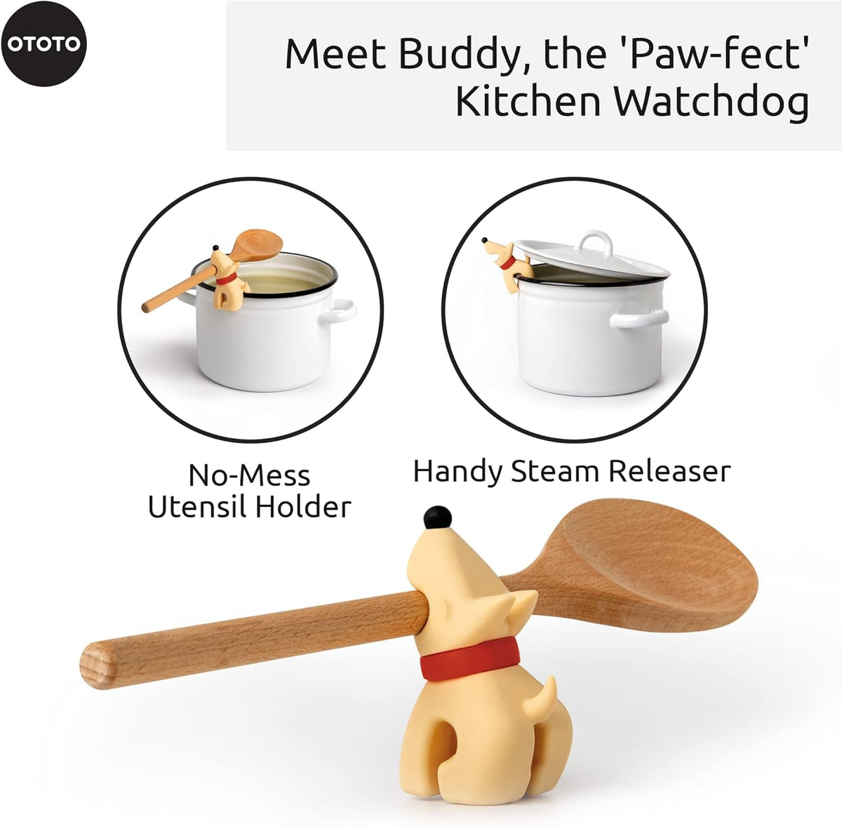 2 in 1 Silicone Spoon Rest & Steam Releaser - Large Spoon Holder for Stove Top - Unique and Useful Gift for Cooking - Heat Resistant Utensil Rest, Kitchen Gadgets, Red Gift (Red the Crab)