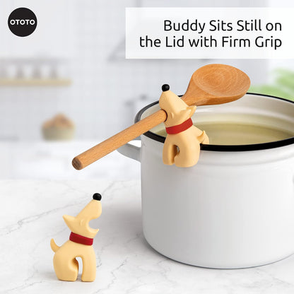 2 in 1 Silicone Spoon Rest & Steam Releaser - Large Spoon Holder for Stove Top - Unique and Useful Gift for Cooking - Heat Resistant Utensil Rest, Kitchen Gadgets, Red Gift (Red the Crab)