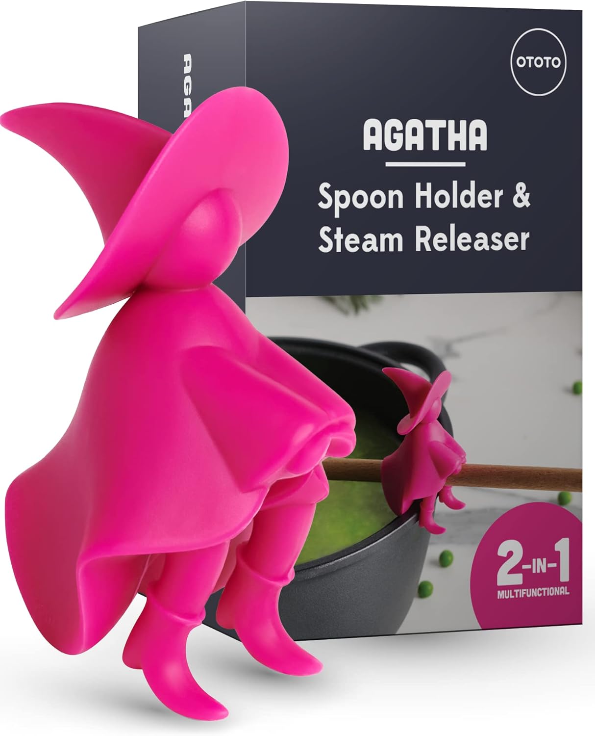 2 in 1 Silicone Spoon Rest & Steam Releaser - Large Spoon Holder for Stove Top - Unique and Useful Gift for Cooking - Heat Resistant Utensil Rest, Kitchen Gadgets, Red Gift (Red the Crab)