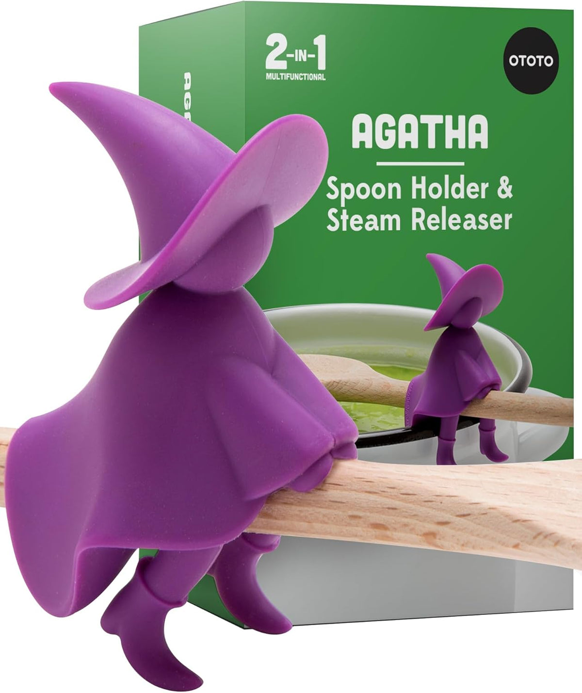 2 in 1 Silicone Spoon Rest & Steam Releaser - Large Spoon Holder for Stove Top - Unique and Useful Gift for Cooking - Heat Resistant Utensil Rest, Kitchen Gadgets, Red Gift (Red the Crab)