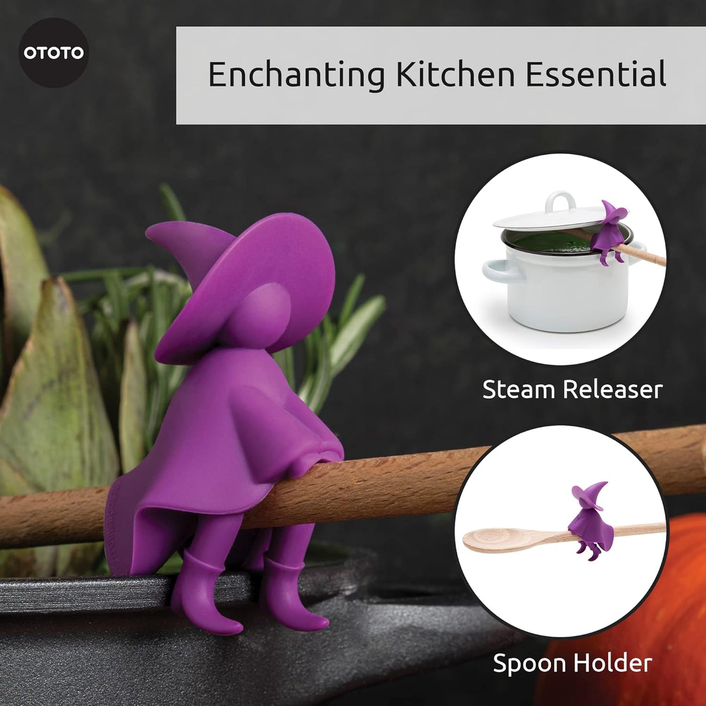 2 in 1 Silicone Spoon Rest & Steam Releaser - Large Spoon Holder for Stove Top - Unique and Useful Gift for Cooking - Heat Resistant Utensil Rest, Kitchen Gadgets, Red Gift (Red the Crab)