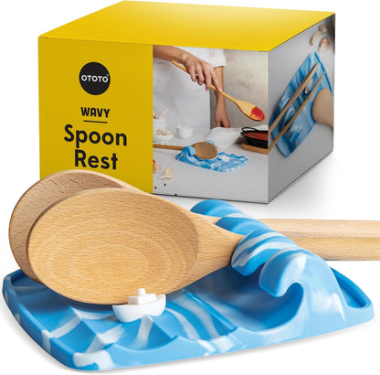 2 in 1 Silicone Spoon Rest & Steam Releaser - Large Spoon Holder for Stove Top - Unique and Useful Gift for Cooking - Heat Resistant Utensil Rest, Kitchen Gadgets, Red Gift (Red the Crab)