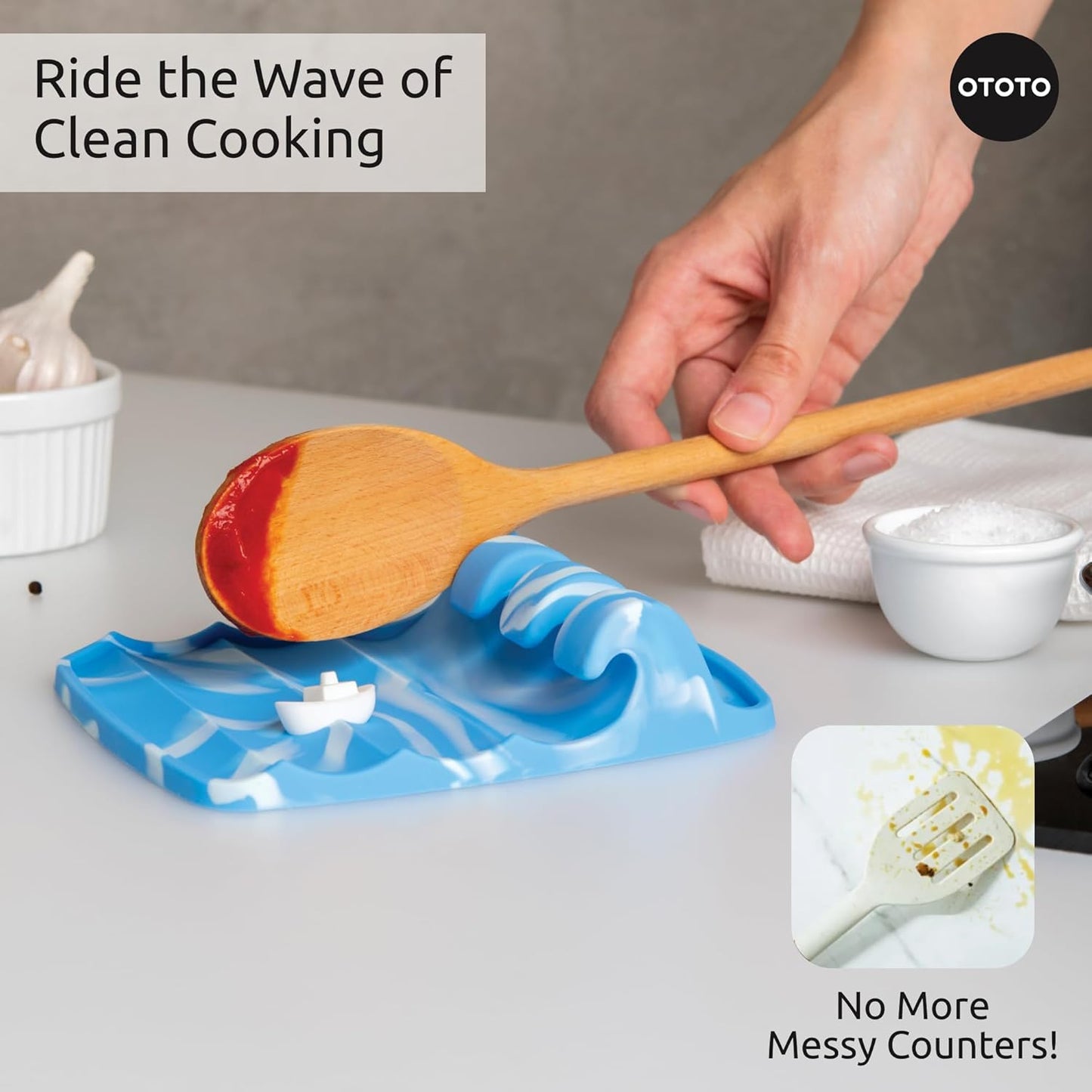 2 in 1 Silicone Spoon Rest & Steam Releaser - Large Spoon Holder for Stove Top - Unique and Useful Gift for Cooking - Heat Resistant Utensil Rest, Kitchen Gadgets, Red Gift (Red the Crab)
