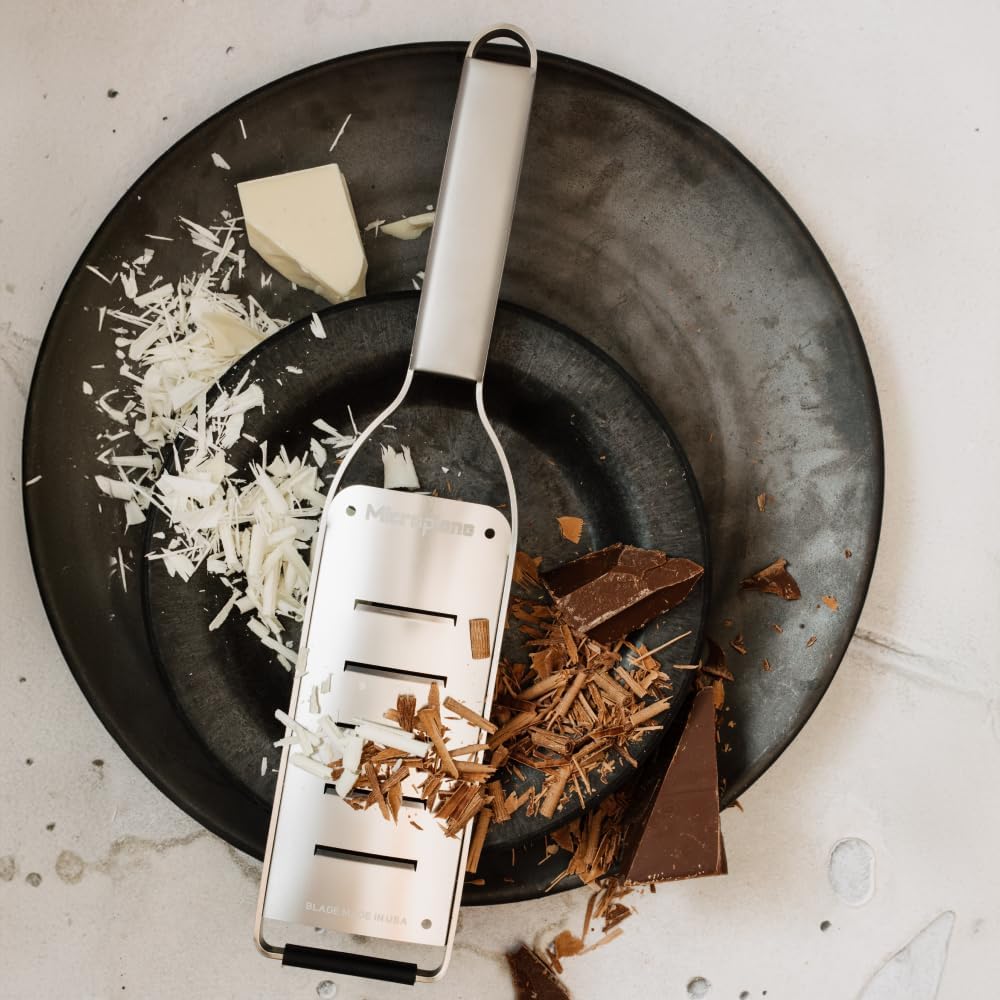 Professional Series - 2-Way Cutter, Elegant Design Made of Stainless Steel, Perfect for Zucchini, Apples, Pears, Radishes, Hard Cheese or Chocolate and More, Stainless Steel Blade - Made in