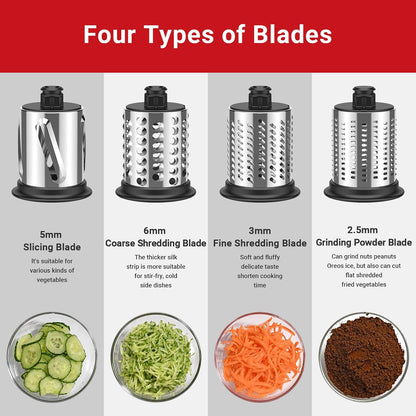 Cheese Grater Attachment for KitchenAid Mixer, 4-Blade Shredder