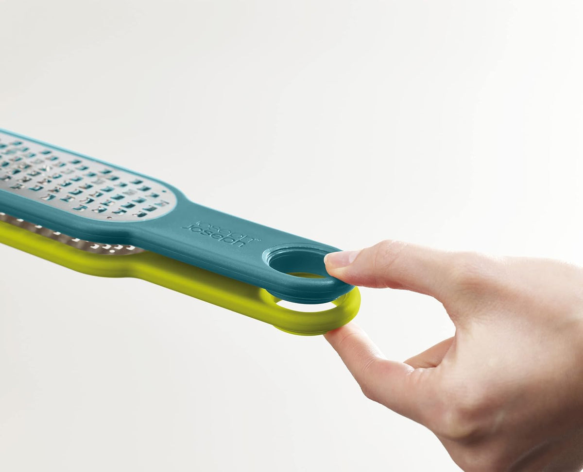 Duo 2-Piece Kitchen Grater Set, Vegetable, Cheese Coarse and Fine Grater, Citrus Zester, Opal/Green