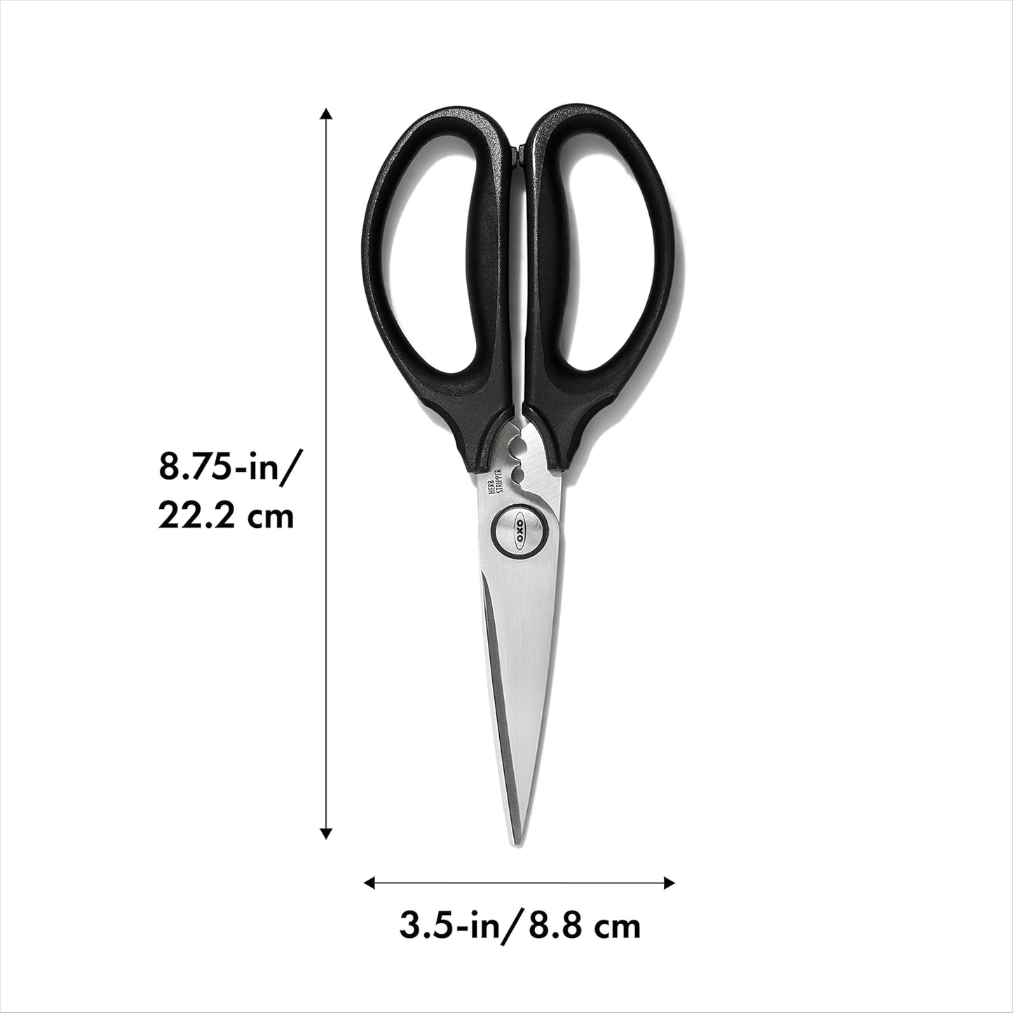 Good Grips Multi-Purpose Kitchen and Herbs Scissors | Stainless design slices through cardboard, twine, meat, vegetables and more