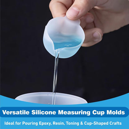 5Pcs Resin Mixing Cups Silicone Mini Measuring Bowl Set Pouring Tools and Accessories for DIY Epoxy Craft Small Silicone Cup Dispenser with Spoon and Glue Stick for Resin Art Supplies