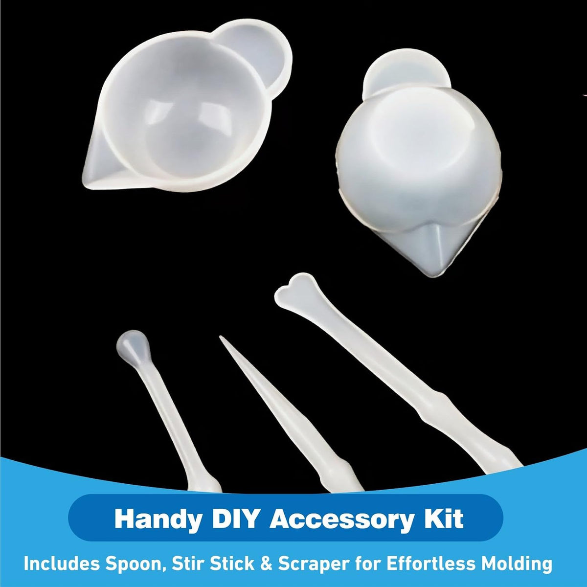 5Pcs Resin Mixing Cups Silicone Mini Measuring Bowl Set Pouring Tools and Accessories for DIY Epoxy Craft Small Silicone Cup Dispenser with Spoon and Glue Stick for Resin Art Supplies