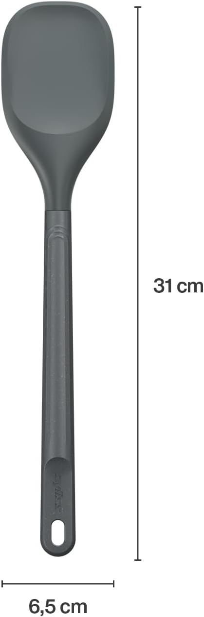 E980220 Spoontula Large, Sustainable Wheatstraw/Silicone, Cooking Spoon/Spatula, Heat Resistant Silicone Head, Beluga Grey, 12.2" X 2.4", Dishwasher Safe, 5 Year Guarantee