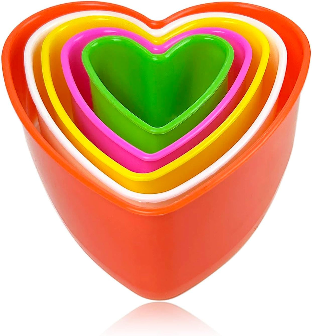 Cookie Biscuit Cutter Set, Two Side Cookie Cutters Plastic Set Multi-size Cake Fruit Vegetable Shapes Cutter Random color (Round Shaped, 6 Pack)