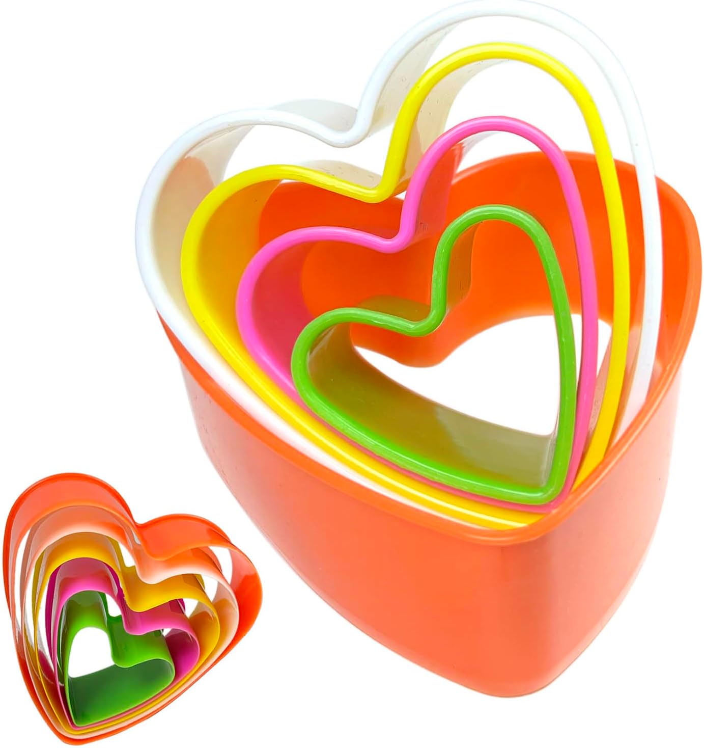 Cookie Biscuit Cutter Set, Two Side Cookie Cutters Plastic Set Multi-size Cake Fruit Vegetable Shapes Cutter Random color (Round Shaped, 6 Pack)