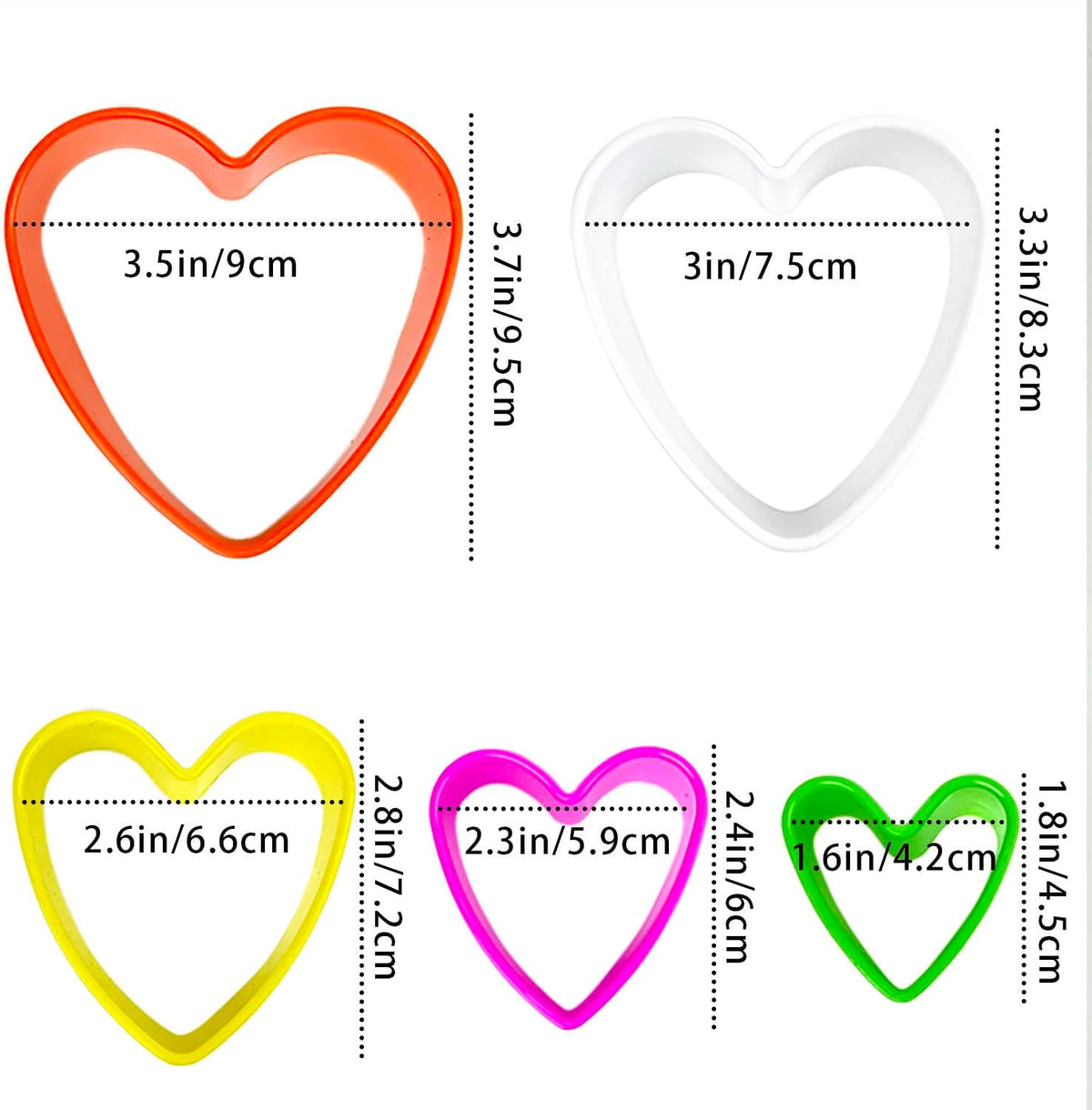 Cookie Biscuit Cutter Set, Two Side Cookie Cutters Plastic Set Multi-size Cake Fruit Vegetable Shapes Cutter Random color (Round Shaped, 6 Pack)
