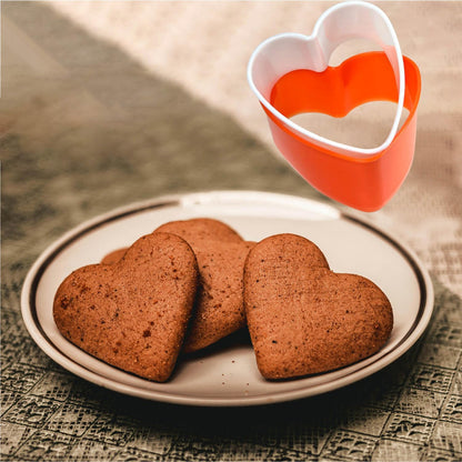 Cookie Biscuit Cutter Set, Two Side Cookie Cutters Plastic Set Multi-size Cake Fruit Vegetable Shapes Cutter Random color (Round Shaped, 6 Pack)