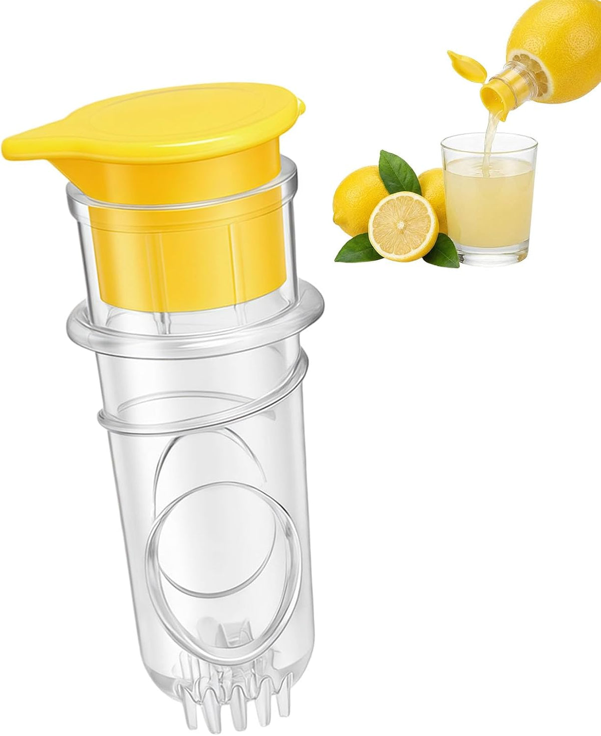 2 PCS Lemon Squeezer, Screw-Top Citrus Juicer, Portable Handheld Juicer, Leakproof and Easy to Clean, for Kitchen, Travel, Cocktails (3.14 Inch, Yellow)