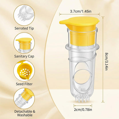 2 PCS Lemon Squeezer, Screw-Top Citrus Juicer, Portable Handheld Juicer, Leakproof and Easy to Clean, for Kitchen, Travel, Cocktails (3.14 Inch, Yellow)