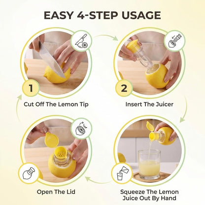 2 PCS Lemon Squeezer, Screw-Top Citrus Juicer, Portable Handheld Juicer, Leakproof and Easy to Clean, for Kitchen, Travel, Cocktails (3.14 Inch, Yellow)