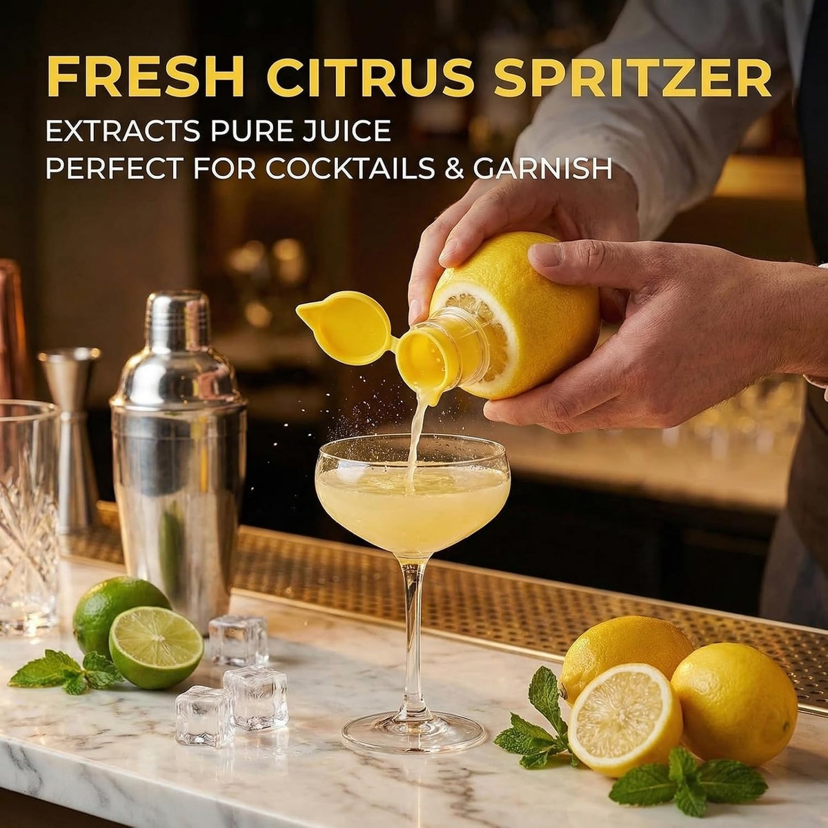 2 PCS Lemon Squeezer, Screw-Top Citrus Juicer, Portable Handheld Juicer, Leakproof and Easy to Clean, for Kitchen, Travel, Cocktails (3.14 Inch, Yellow)