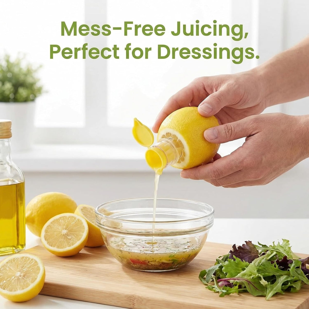 2 PCS Lemon Squeezer, Screw-Top Citrus Juicer, Portable Handheld Juicer, Leakproof and Easy to Clean, for Kitchen, Travel, Cocktails (3.14 Inch, Yellow)