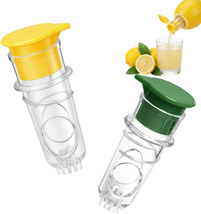 2 PCS Lemon Squeezer, Screw-Top Citrus Juicer, Portable Handheld Juicer, Leakproof and Easy to Clean, for Kitchen, Travel, Cocktails (3.14 Inch, Yellow)