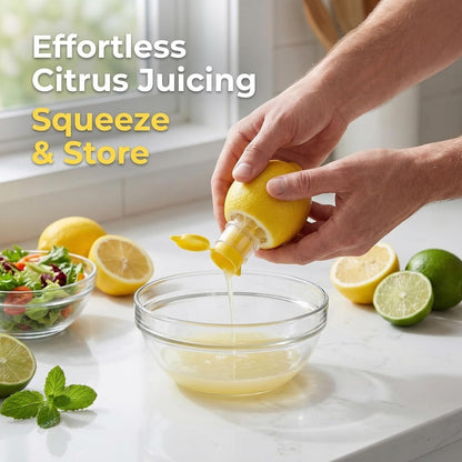 2 PCS Lemon Squeezer, Screw-Top Citrus Juicer, Portable Handheld Juicer, Leakproof and Easy to Clean, for Kitchen, Travel, Cocktails (3.14 Inch, Yellow)