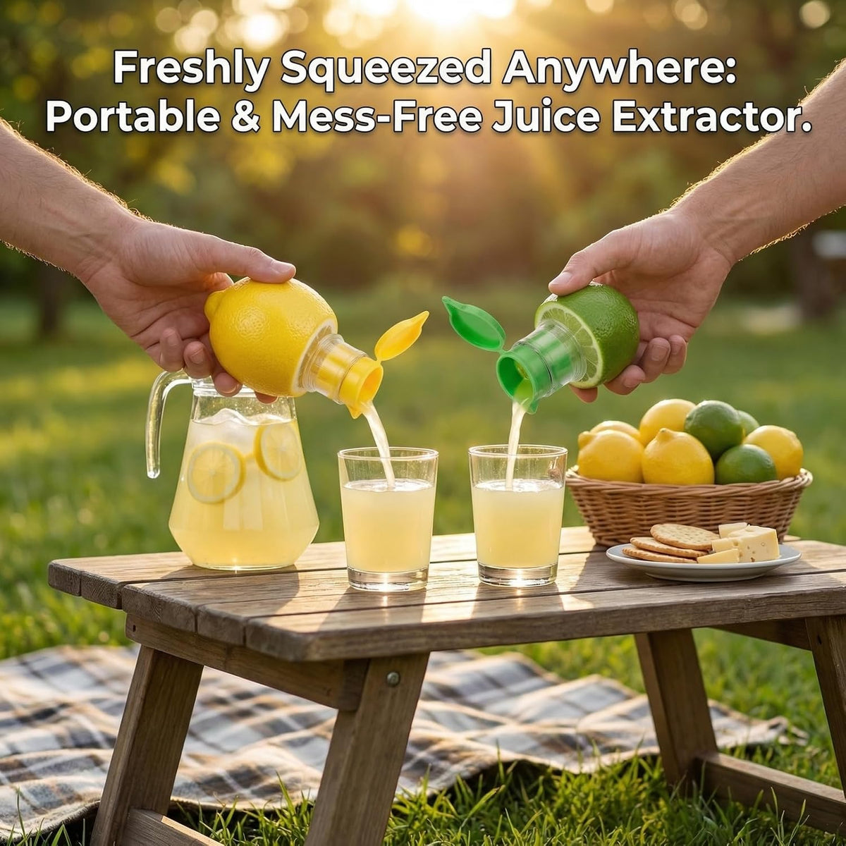 2 PCS Lemon Squeezer, Screw-Top Citrus Juicer, Portable Handheld Juicer, Leakproof and Easy to Clean, for Kitchen, Travel, Cocktails (3.14 Inch, Yellow)