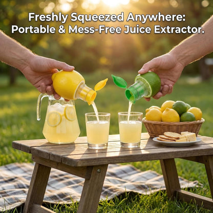 2 PCS Lemon Squeezer, Screw-Top Citrus Juicer, Portable Handheld Juicer, Leakproof and Easy to Clean, for Kitchen, Travel, Cocktails (3.14 Inch, Yellow)