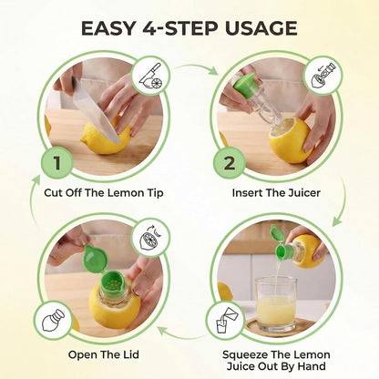 2 PCS Lemon Squeezer, Screw-Top Citrus Juicer, Portable Handheld Juicer, Leakproof and Easy to Clean, for Kitchen, Travel, Cocktails (3.14 Inch, Yellow)