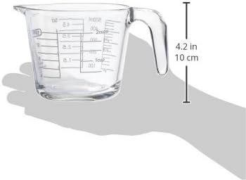 2-Cup Borosilicate Glass Wet and Dry Measuring Cup with Oversized Measurements, Clear
