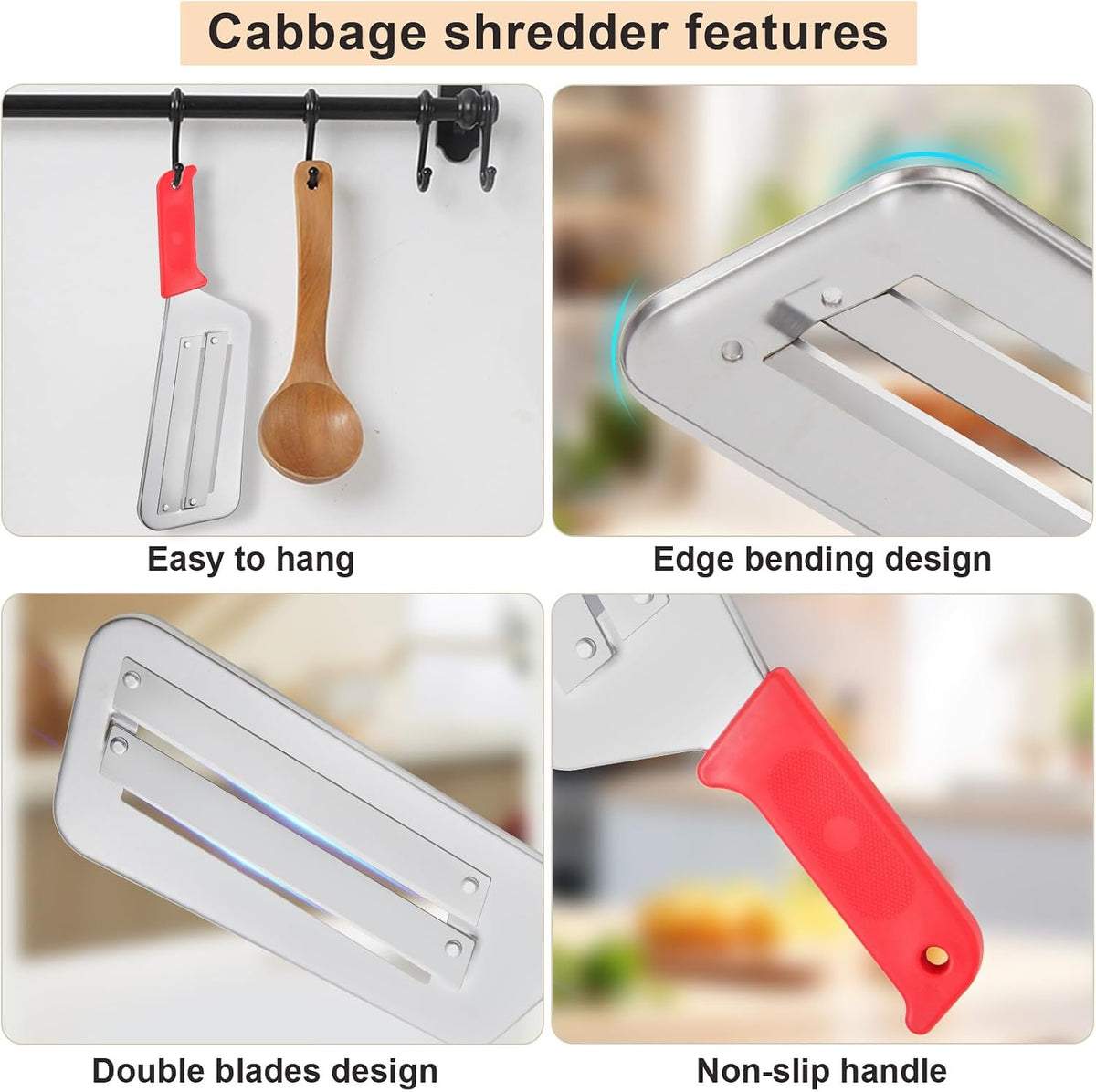 Cabbage Shredder for Coleslaw Sauerkraut cabbage slicer Cutter Chopper kitchen Knife Cabbage Peeler Lettuce Shredder lettuce Knife Cabbages Graters for Kitchen Fruit Vegetable Slicer Mandoline Slicers