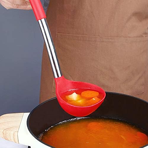 Silicone Ladle Spoon Kitchen Utensils, 2 Pack, Grey-Blue | Non Stick, High Heat Resistant, BPA Free, Ideal for Cooking, Stirring,Serving Soups