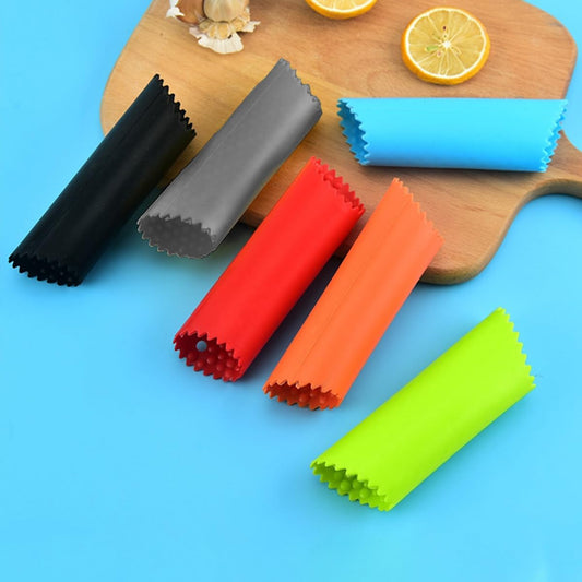 Silicone Garlic Peeler 6 Piece, Garlic Roller, Inner Wall Polka Dot Design, with Hanging Holes, Easy to Operate and Dishwasher Safe.