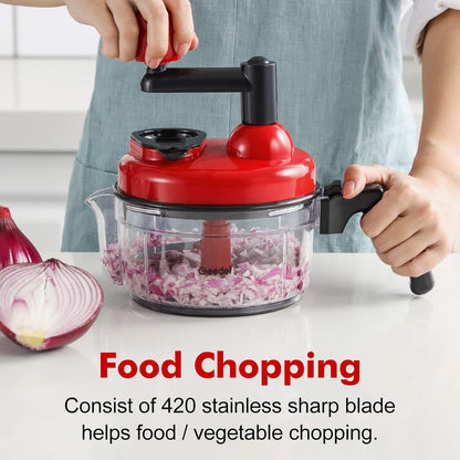 Large Food Chopper Vegetable Chopper, Manual Food Processor, 3 Cups