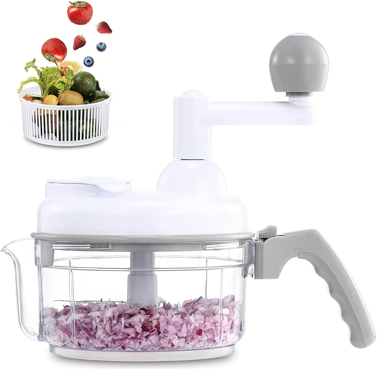 Large Food Chopper Vegetable Chopper, Manual Food Processor, 3 Cups