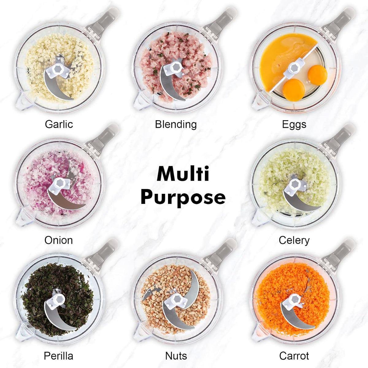 Large Food Chopper Vegetable Chopper, Manual Food Processor, 3 Cups