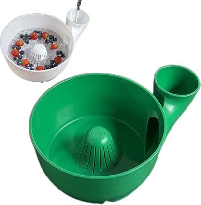 Fruit and Vegetable Washing Bowl, Multifunctional Plastic Colander with Handle, Kitchen Strainer Basket for Berries, Salad, Rinse, Drain, 10 Colors (white, S)