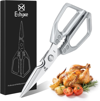 Kitchen Scissors Set - All Purpose Meat Cutting Shears | Heavy Duty Japanese Style, Dishwasher Safe, Sharp Food Scissors for Chicken Bones, Turkey, Fish & Vegetables