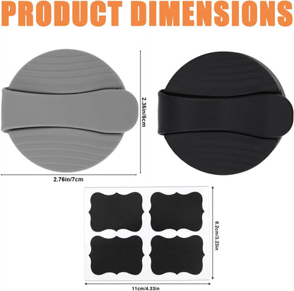 2pcs Salad Dressing Bottle Cap Compatible with Good Seasons, Leak-Proof Airtight BPA-Free Silicone Salad Dressing Cruet Top Replacement Tight Fit & Closeable Cap(Grey, Black)